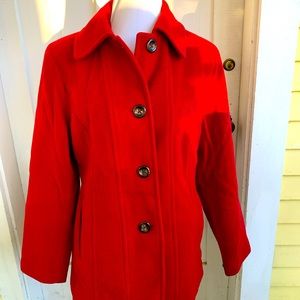 Croft & Barrow red wool blend coat size XL